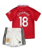 Manchester United Casemiro #18 Heimtrikotsatz für Kinder 2022-23 Kurzarm (+ Kurze Hosen)